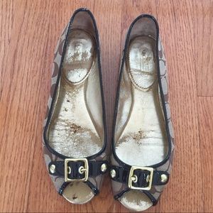 Coach Brown And Black Flats Size:37,5.